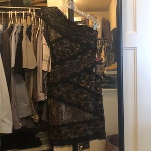 Bebe one shoulder lace dress